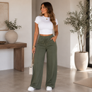 (Compre 1 e Leve 2) Calça Pantalona Mari em Malha de Seda Gelo e Poliéster