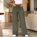 (Compre 1 e Leve 2) Calça Pantalona Mari em Malha de Seda Gelo e Poliéster
