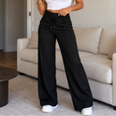 (Compre 2 e Leve 3) Calça Pantalona Mari em Malha de Seda Gelo e Poliéster