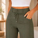 (Compre 2 e Leve 3) Calça Pantalona Mari em Malha de Seda Gelo e Poliéster
