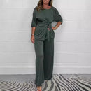 Conjunto Damaris™ em Malha Premium com Blusa e Calça