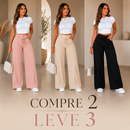 (Compre 2 e Leve 3) Calça Pantalona Mari em Malha de Seda Gelo e Poliéster
